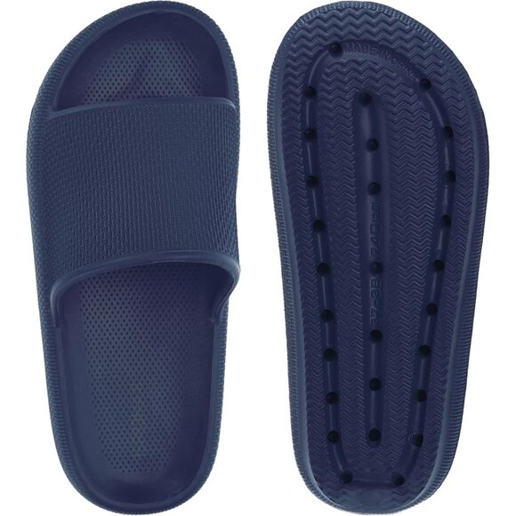 Women's Blue Pillow House Slides Slippers Shower Sandals Cushioned Thick Sole - Picture 6 of 6